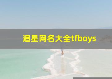 追星网名大全tfboys