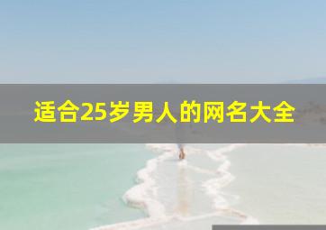 适合25岁男人的网名大全