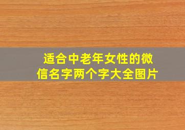 适合中老年女性的微信名字两个字大全图片