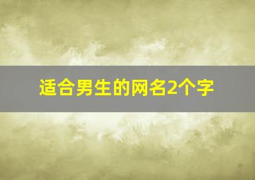 适合男生的网名2个字