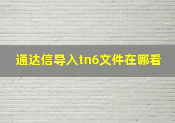 通达信导入tn6文件在哪看