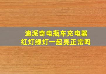 速派奇电瓶车充电器红灯绿灯一起亮正常吗