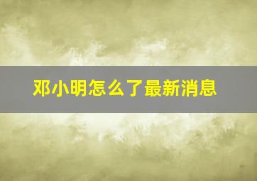 邓小明怎么了最新消息