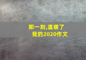 那一刻,温暖了我的2020作文