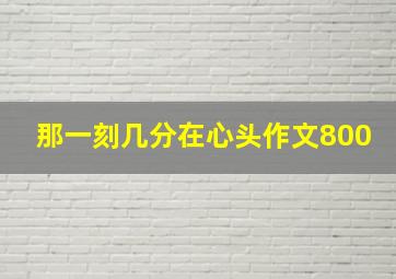 那一刻几分在心头作文800