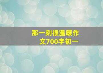 那一刻很温暖作文700字初一