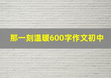 那一刻温暖600字作文初中