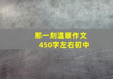 那一刻温暖作文450字左右初中