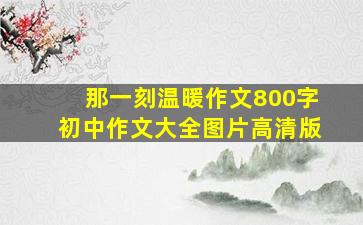 那一刻温暖作文800字初中作文大全图片高清版