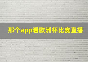 那个app看欧洲杯比赛直播