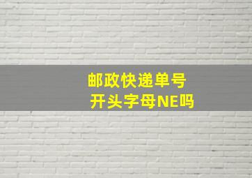 邮政快递单号开头字母NE吗