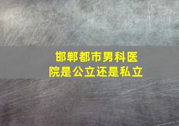 邯郸都市男科医院是公立还是私立