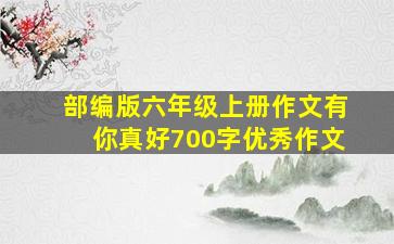 部编版六年级上册作文有你真好700字优秀作文