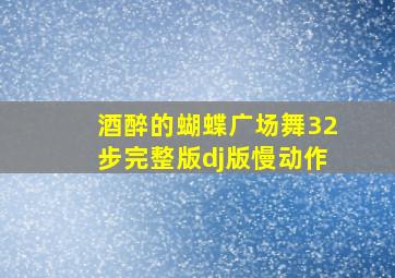 酒醉的蝴蝶广场舞32步完整版dj版慢动作