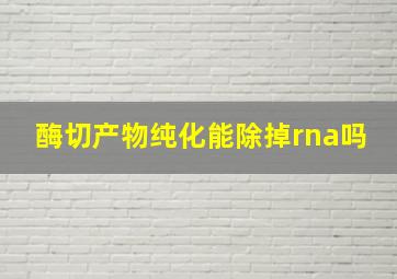 酶切产物纯化能除掉rna吗