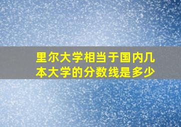 里尔大学相当于国内几本大学的分数线是多少