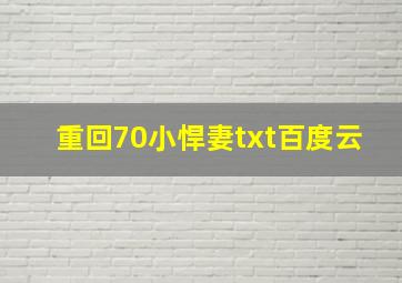 重回70小悍妻txt百度云