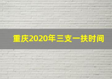 重庆2020年三支一扶时间