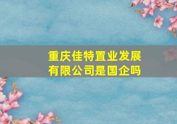 重庆佳特置业发展有限公司是国企吗