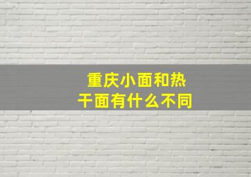 重庆小面和热干面有什么不同