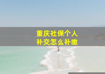 重庆社保个人补交怎么补缴