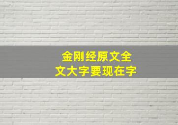 金刚经原文全文大字要现在字