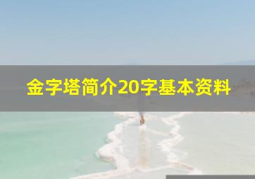 金字塔简介20字基本资料