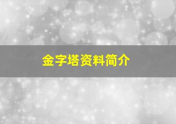 金字塔资料简介