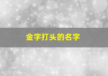 金字打头的名字