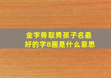 金字旁取男孩子名最好的字8画是什么意思