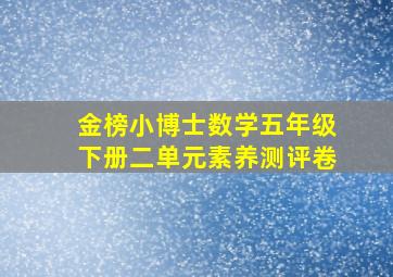 金榜小博士数学五年级下册二单元素养测评卷