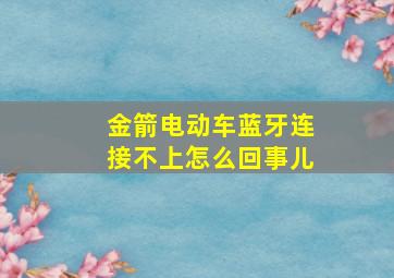 金箭电动车蓝牙连接不上怎么回事儿