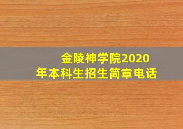 金陵神学院2020年本科生招生简章电话