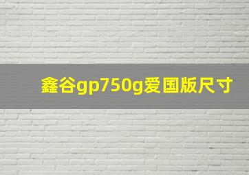 鑫谷gp750g爱国版尺寸