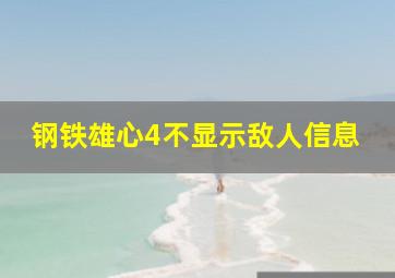 钢铁雄心4不显示敌人信息