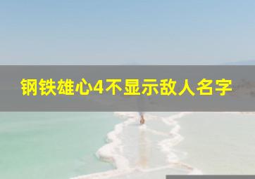 钢铁雄心4不显示敌人名字