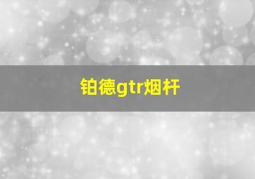 铂德gtr烟杆