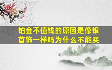 铂金不值钱的原因是像银首饰一样吗为什么不能买