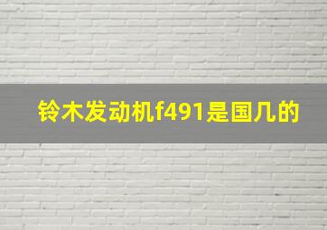 铃木发动机f491是国几的