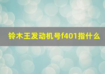 铃木王发动机号f401指什么