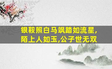 银鞍照白马飒踏如流星,陌上人如玉,公子世无双