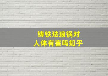 铸铁珐琅锅对人体有害吗知乎