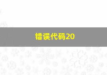 错误代码20