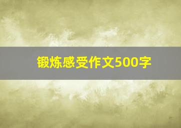 锻炼感受作文500字