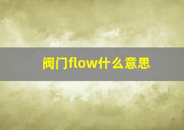 阀门flow什么意思