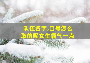 队伍名字,口号怎么取的呢女生霸气一点