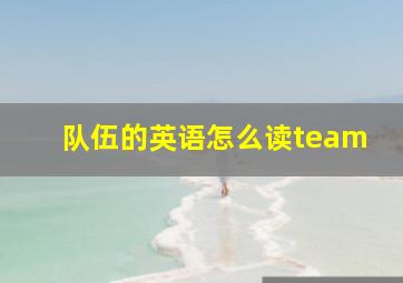 队伍的英语怎么读team