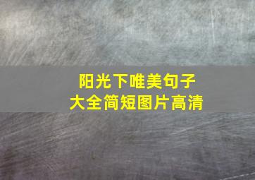 阳光下唯美句子大全简短图片高清