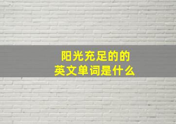 阳光充足的的英文单词是什么