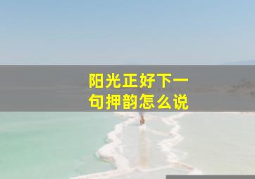 阳光正好下一句押韵怎么说